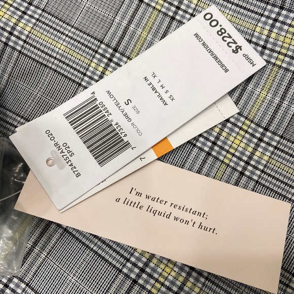 BCBGeneration Grey and Yellow Plaid Trench Coat. Size Small. NWT - Picture 8 of 11